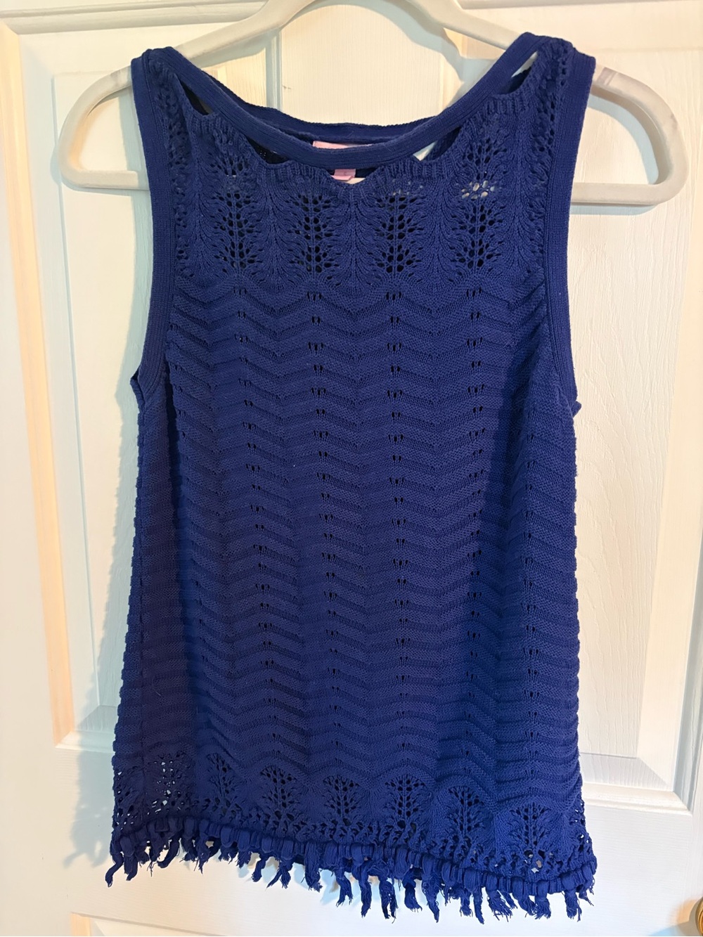 Lilly Pulitzer Cobalt Blue Eyelet Knit Tank